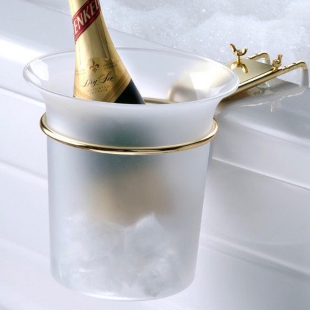 Acrylic Bathtub Ice Bucket with Bracket Chrome